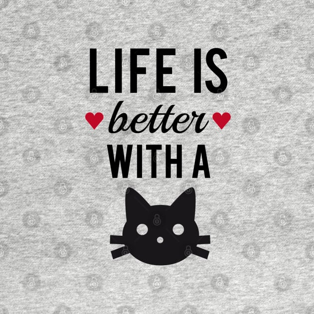 Life is better with a cat, text design, word art by beakraus